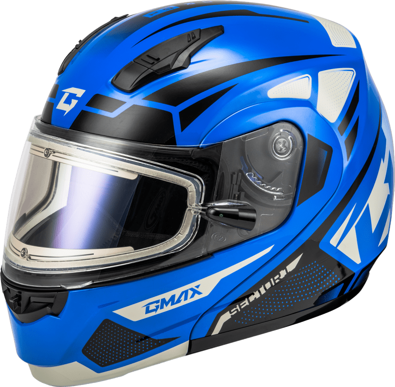 GMAX MD-04S SECTOR SNOW HELMET W/ ELECTRIC SHIELD BLUE/BLACK GMAX MD-04S SECTOR SNOW HELMET W/ ELECTRIC SHIELD BLUE/BLACK
