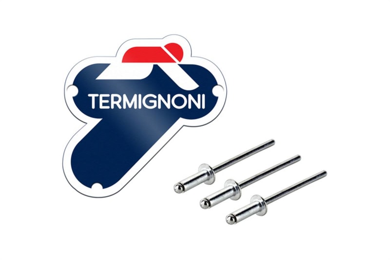 Brocks Termignoni Aluminum Logo Plate 75mm x 75mm (Includes Rivets)