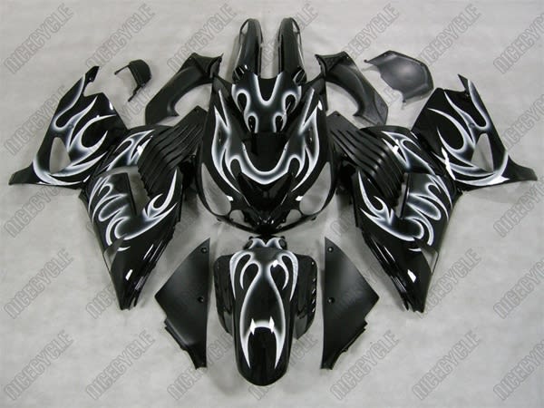 Kawasaki ZX14R White Tribal Fairings Kawasaki ZX14R White Tribal Fairings
