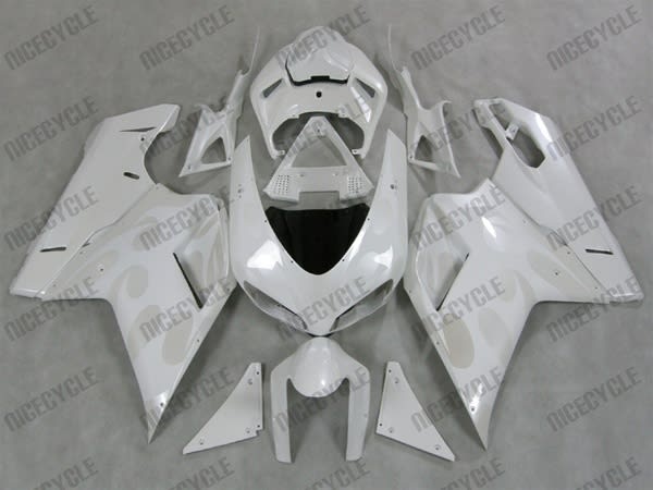 Ducati 1198 1098 848 Evo Pearl Tribal on Pearl White Fairings Ducati 1198 1098 848 Evo Pearl Tribal on Pearl White Fairings