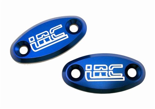 Mirror Caps Anodized Blue and Engraved "LRC" fits Honda CBR models. (product code# A2924BULRC) Mirror Caps Anodized Blue and Engraved "LRC" fits Honda CBR models. (product code# A2924BULRC)