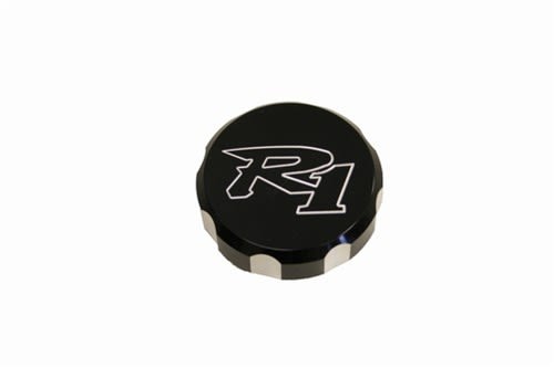 Billet Yamaha R1 Master Cylinder Reserve Cap "Engraved" and Anodized Black (product code# A2979AB) Billet Yamaha R1 Master Cylinder Reserve Cap "Engraved" and Anodized Black (product code# A2979AB)