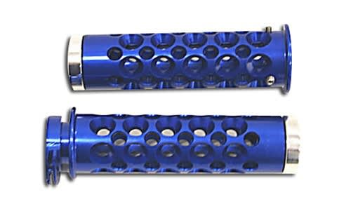 Anodized Blue Straight Grips for Suzuki with Round Holes and Flat End Caps (Product Code #A3006BU) Anodized Blue Straight Grips for Suzuki with Round Holes and Flat End Caps (Product Code #A3006BU)