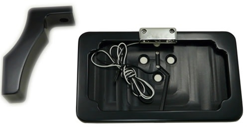 FOOTPEG MOUNT LICENSE PLATE BRACKET WITH L.E.D. (BLACK) (PRODUCT CODE #A3065ABLED) FOOTPEG MOUNT LICENSE PLATE BRACKET WITH L.E.D. (BLACK) (PRODUCT CODE #A3065ABLED)
