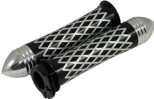 Anodized Black Grips Curved Diamond Cut with Pointed Ribbed Ends for Suzuki GSXR 600/750/1000 (96-10), Hayabusa (99-10), Katana (all years) (product code: A4037BPR) Anodized Black Grips Curved Diamond Cut with Pointed Ribbed Ends for Suzuki GSXR 600/750/1000 (96-10), Hayabusa (99-10), Katana (all years) (product code: A4037BPR)