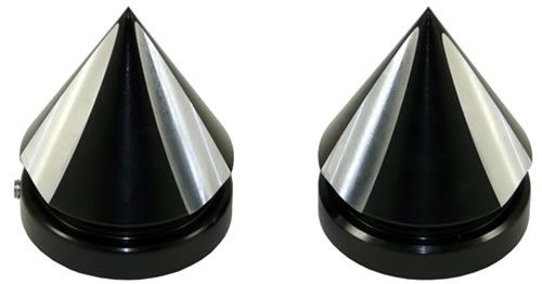 KAWASAKI & SUZUKI ANODIZED BLACK FORK CAPS POINTED ZX6R (07-08