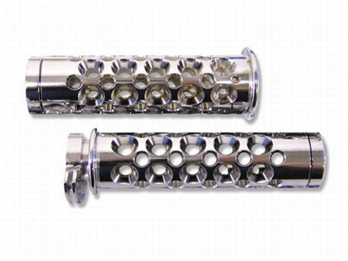 Triple Chrome Straight Grips for Suzuki with Round Holes and Flat End Caps (Product Code #CA3006) Triple Chrome Straight Grips for Suzuki with Round Holes and Flat End Caps (Product Code #CA3006)