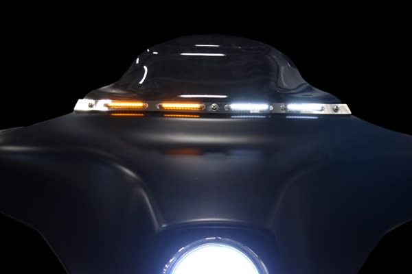 Harley LED Turn Signal & DRL Windshield Trim Harley LED Turn Signal & DRL Windshield Trim
