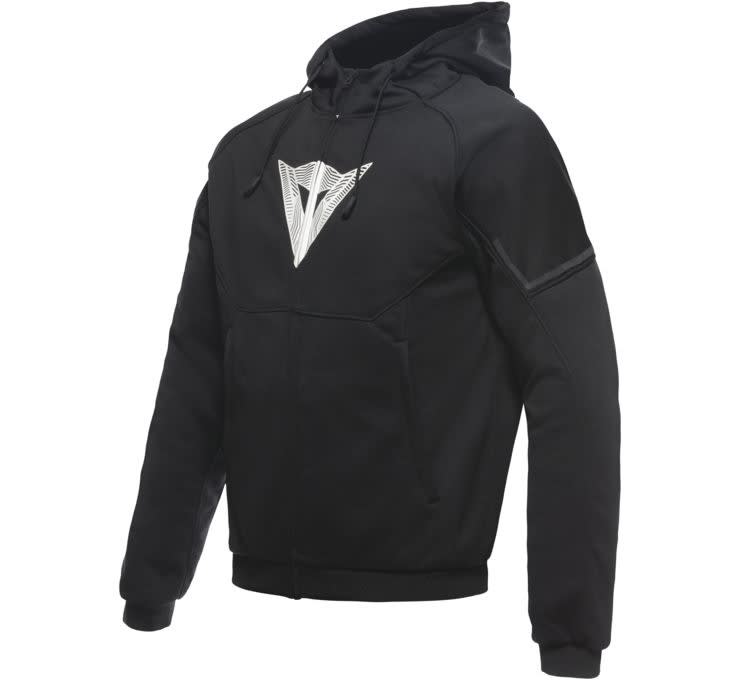 Men's Daemon-X Safety Zip Hoodie Black/White by Dainese Men's Daemon-X Safety Zip Hoodie Black/White by Dainese