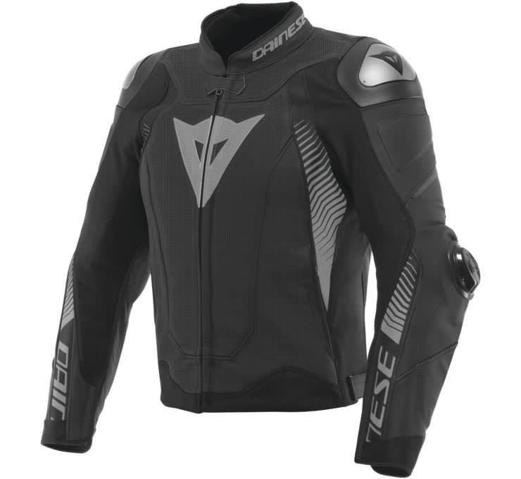Men's Super Speed 4 Leather Jacket Black/Grey by Dainese Men's Super Speed 4 Leather Jacket Black/Grey by Dainese
