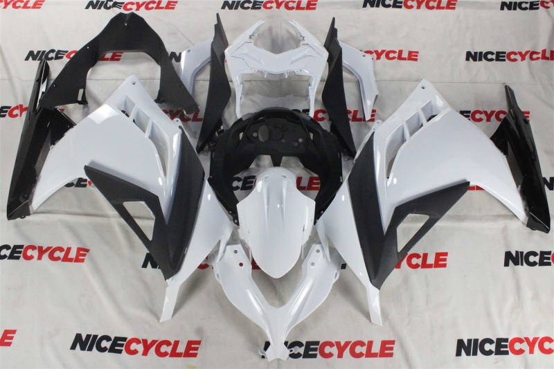 White/Black Kawasaki Ninja 300 Fairings