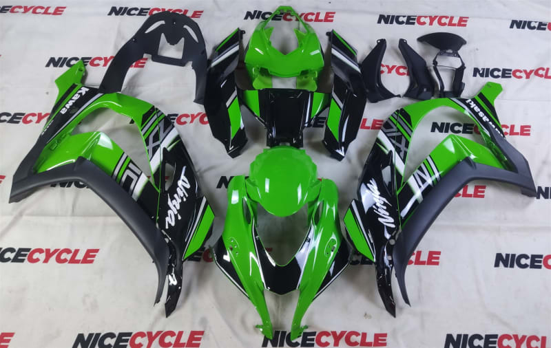 Motorcycle Fairings Kit - 2016-2020 Kawasaki ZX10R Green/Black Fairings | KAW40 Motorcycle Fairings Kit - 2016-2020 Kawasaki ZX10R Green/Black Fairings | KAW40