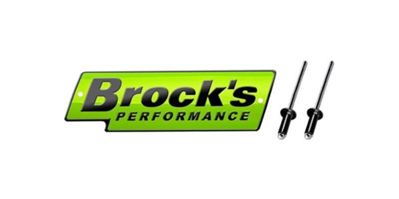 Brocks Brock's Performance Logo Plate 4in Green w/ Black Letters (Includes Rivets)