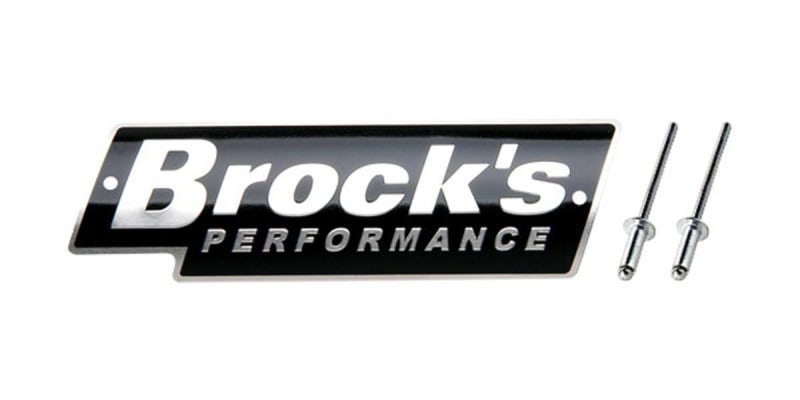 Brocks Brock's Performance Logo Plate 5.5in Black w/ Silver Letters (Includes Rivets)
