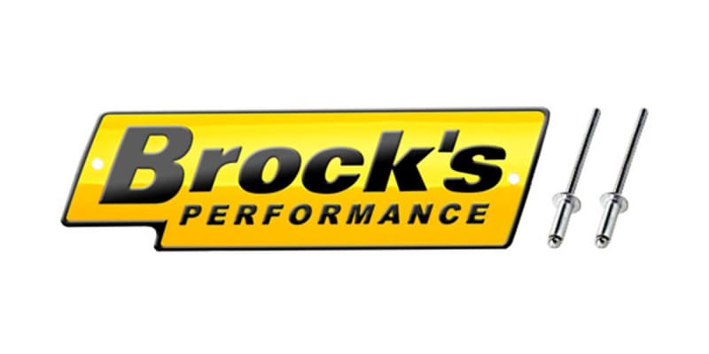 Brocks Brock's Performance Logo Plate 5.5in Yellow w/ Black Letters (Includes Rivets)