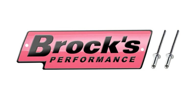 Brocks Brock's Performance Logo Plate 5.5in Pink w/ Black Letters (Includes Rivets)