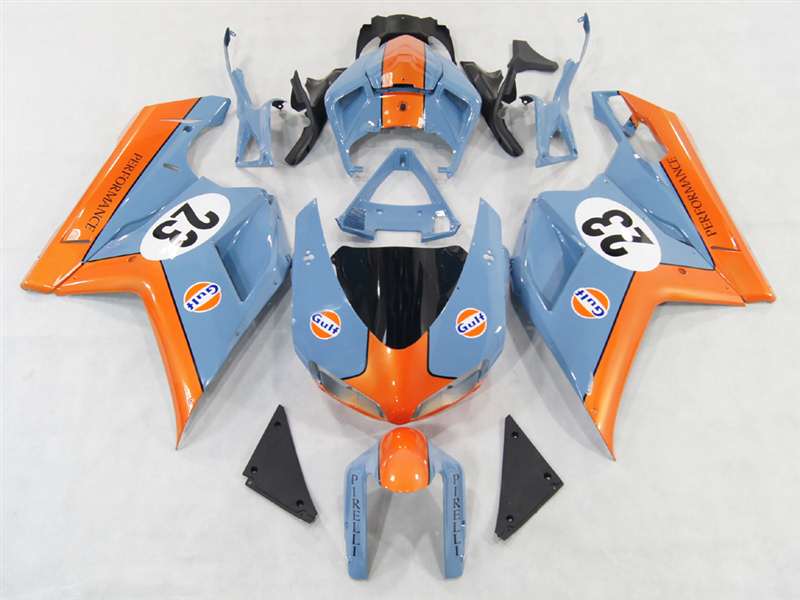 Motorcycle Fairings Kit - Ducati 1198 1098 848 Evo Gulf Oil Fairings | ND848-2 Motorcycle Fairings Kit - Ducati 1198 1098 848 Evo Gulf Oil Fairings | ND848-2