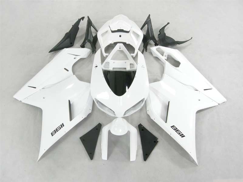 Motorcycle Fairings Kit - Ducati 1198 1098 848 Evo Gloss White Fairings | ND848-28 Motorcycle Fairings Kit - Ducati 1198 1098 848 Evo Gloss White Fairings | ND848-28