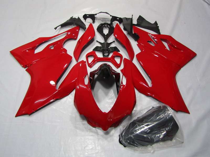 Motorcycle Fairings Kit - Ducati 1199 899 Panigale Solid Red Fairings | ND899-3