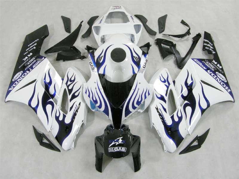 Motorcycle Fairings Kit - 2004-2005 Honda CBR 1000RR White/Blue Flame Fairings | NH10405-86 Motorcycle Fairings Kit - 2004-2005 Honda CBR 1000RR White/Blue Flame Fairings | NH10405-86