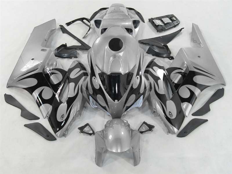 Motorcycle Fairings Kit - 2004-2005 Honda CBR 1000RR Silver/Black Tribal Fairings | NH10405-92 Motorcycle Fairings Kit - 2004-2005 Honda CBR 1000RR Silver/Black Tribal Fairings | NH10405-92