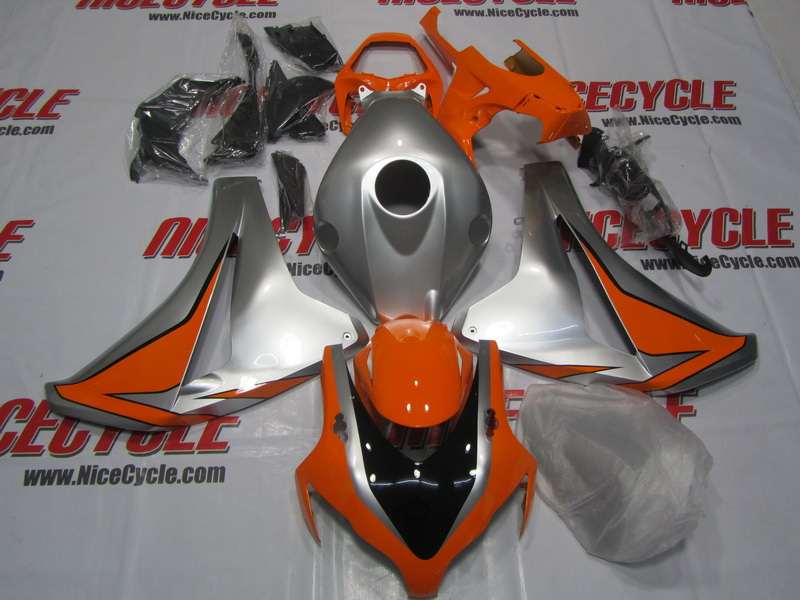 Motorcycle Fairings Kit - 2008-2011 Honda CBR 1000RR Bodywork Quick Silver/Orange Fairings | NH10811-22 Motorcycle Fairings Kit - 2008-2011 Honda CBR 1000RR Bodywork Quick Silver/Orange Fairings | NH10811-22