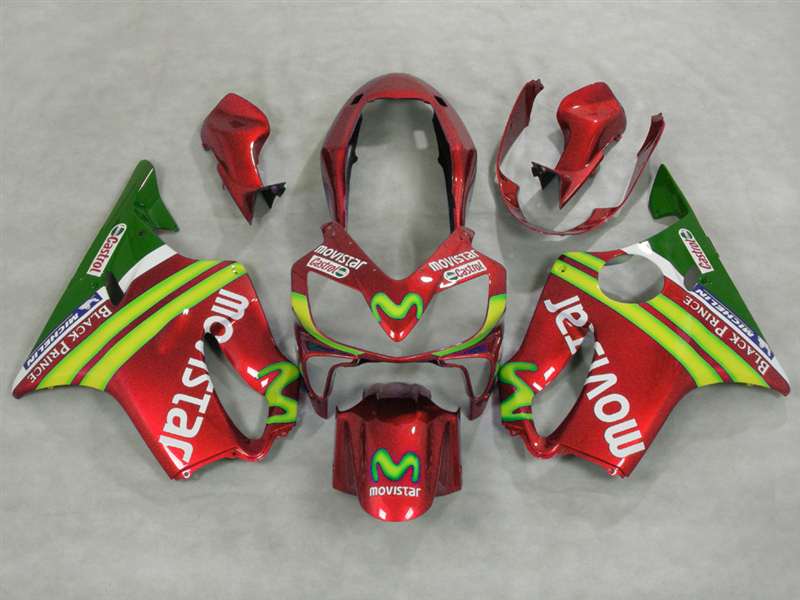 Motorcycle Fairings Kit - 2004-2006 Honda CBR 600 F4i Candy Red Movistar Fairings | NH60406-12 Motorcycle Fairings Kit - 2004-2006 Honda CBR 600 F4i Candy Red Movistar Fairings | NH60406-12