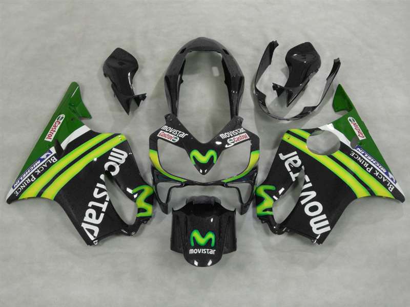 Motorcycle Fairings Kit - 2004-2006 Honda CBR 600 F4i Black Movistar Fairings | NH60406-13 Motorcycle Fairings Kit - 2004-2006 Honda CBR 600 F4i Black Movistar Fairings | NH60406-13