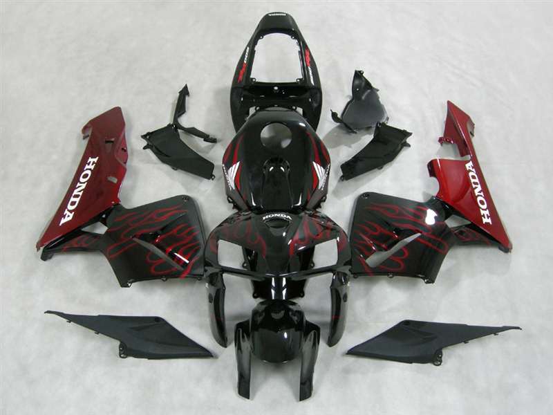Motorcycle Fairings Kit - Red Flames 2005-2006 Honda CBR 600RR Motorcycle Fairings | NH60506-82 Motorcycle Fairings Kit - Red Flames 2005-2006 Honda CBR 600RR Motorcycle Fairings | NH60506-82
