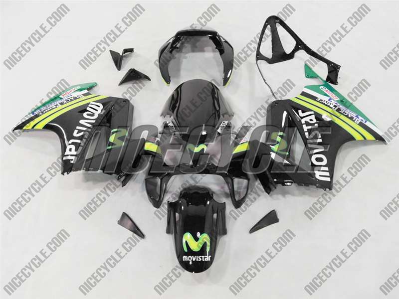 Motorcycle Fairings Kit - 2002-2013 Honda VFR 800 Black Movistar Fairings | NH80213-21 Motorcycle Fairings Kit - 2002-2013 Honda VFR 800 Black Movistar Fairings | NH80213-21