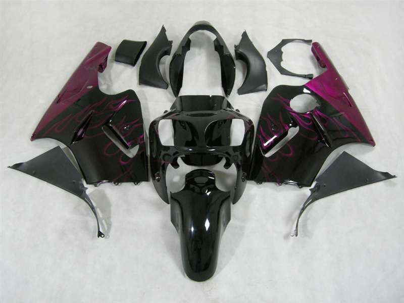 Motorcycle Fairings Kit - 2000-2001 Kawasaki ZX12R Purple Metallic Flame Fairings | NK10001-7