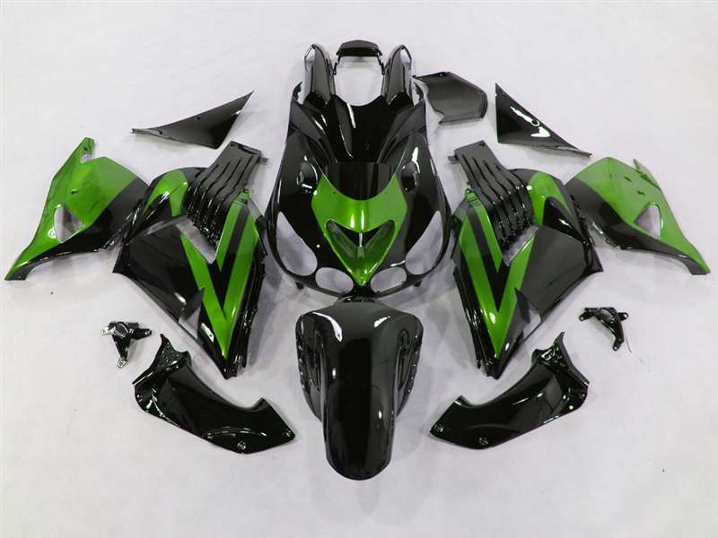 Motorcycle Fairings Kit - Black/Green 2006-2011 Kawasaki ZX14R Motorcycle Fairings | NK10611-30 Motorcycle Fairings Kit - Black/Green 2006-2011 Kawasaki ZX14R Motorcycle Fairings | NK10611-30
