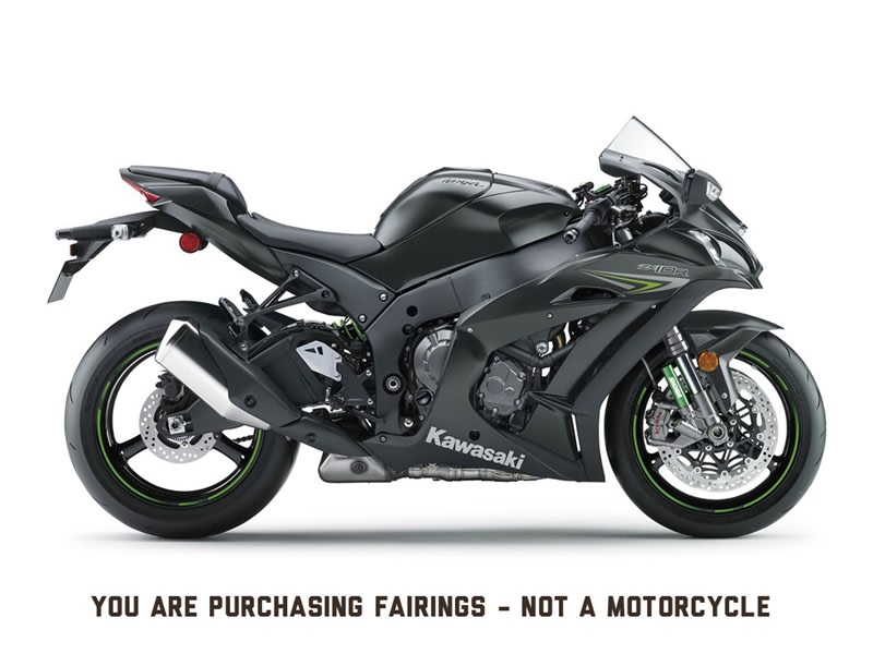 Motorcycle Fairings Kit - 2016-2020 Kawasaki ZX10R Satin Black Fairings | NK11618-1 Motorcycle Fairings Kit - 2016-2020 Kawasaki ZX10R Satin Black Fairings | NK11618-1