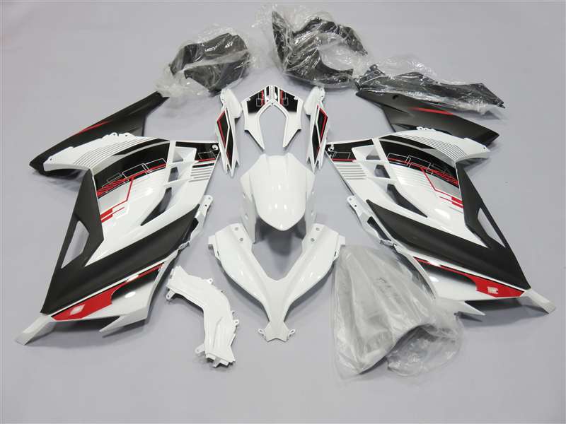 Motorcycle Fairings Kit - 2013-2017 Kawasaki Ninja 300 White/Black Fairings | NK31317-9 Motorcycle Fairings Kit - 2013-2017 Kawasaki Ninja 300 White/Black Fairings | NK31317-9