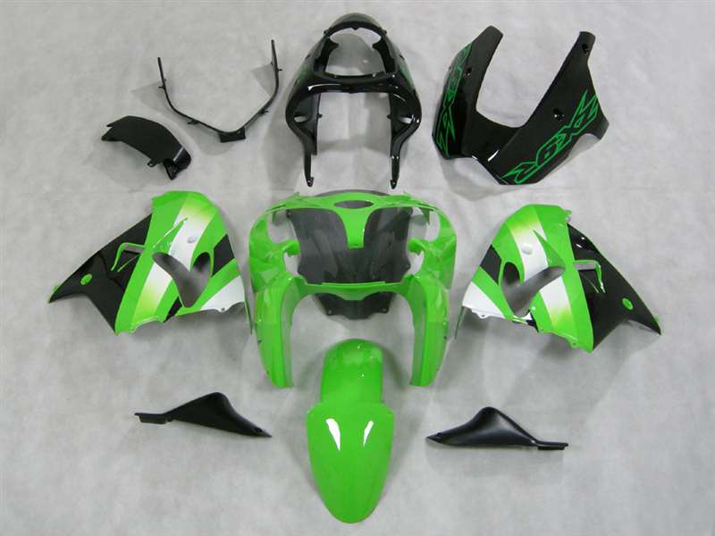 Motorcycle Fairings Kit - 2000-2001 Kawasaki ZX9R Green/White Fairings | NK90001-2 Motorcycle Fairings Kit - 2000-2001 Kawasaki ZX9R Green/White Fairings | NK90001-2