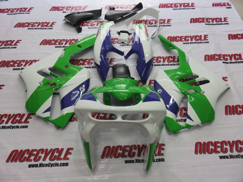 Motorcycle Fairings Kit - 1994-1997 Kawasaki ZX9R White/Purple/Green Fairings | NK99497-10