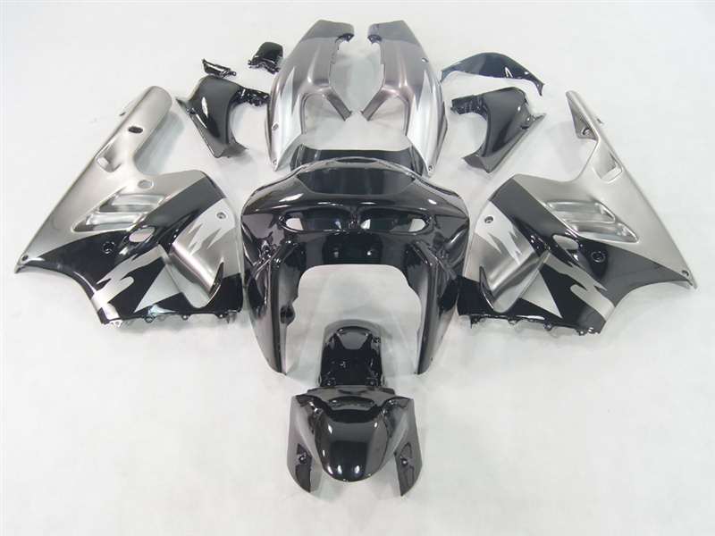 Motorcycle Fairings Kit - 1994-1997 Kawasaki ZX9R Silver/Black Fairings | NK99497-7 Motorcycle Fairings Kit - 1994-1997 Kawasaki ZX9R Silver/Black Fairings | NK99497-7