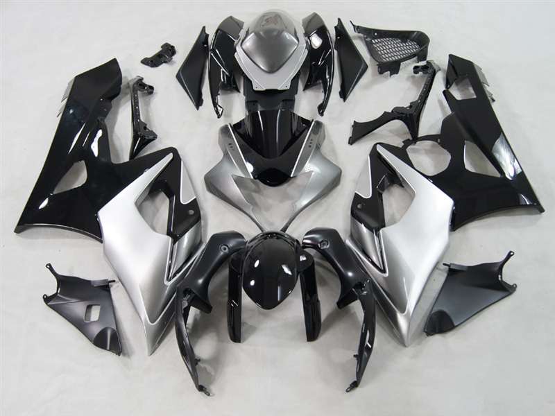 Motorcycle Fairings Kit - 2005-2006 Suzuki GSXR 1000 Black/Silver/White Fairings | NS10506-2 Motorcycle Fairings Kit - 2005-2006 Suzuki GSXR 1000 Black/Silver/White Fairings | NS10506-2