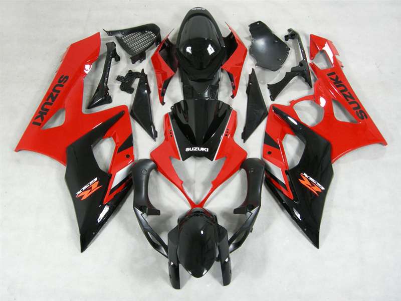 Motorcycle Fairings Kit - 2005-2006 Suzuki GSXR 1000 Red/Black OEM Style Fairings | NS10506-21