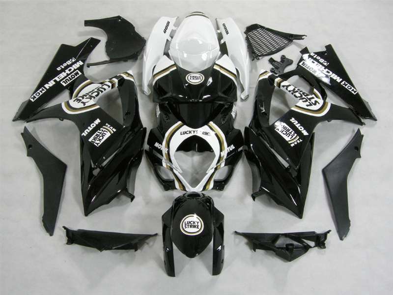 Motorcycle Fairings Kit - 2007-2008 Suzuki GSXR 1000 White/Black Fairings | NS10708-4 Motorcycle Fairings Kit - 2007-2008 Suzuki GSXR 1000 White/Black Fairings | NS10708-4