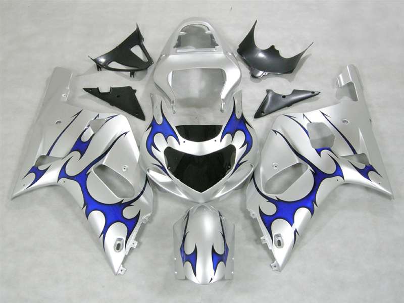 Motorcycle Fairings Kit - 2000-2003 Suzuki GSXR 600 750 Silver/Blue Tribal Fairings | NS60003-26 Motorcycle Fairings Kit - 2000-2003 Suzuki GSXR 600 750 Silver/Blue Tribal Fairings | NS60003-26