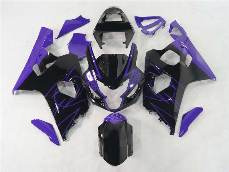 Motorcycle Fairings Kit - 2004-2005 Suzuki GSXR 600 750 Black/Purple Accents Fairings | NS60405-16 Motorcycle Fairings Kit - 2004-2005 Suzuki GSXR 600 750 Black/Purple Accents Fairings | NS60405-16