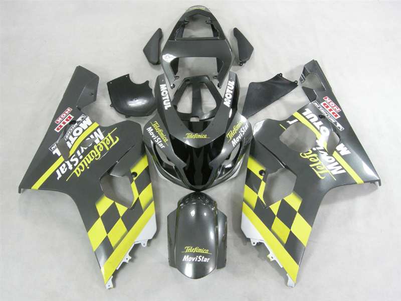 Motorcycle Fairings Kit - 2004-2005 Suzuki GSXR 600 750 Silver Telefonica Fairings | NS60405-31 Motorcycle Fairings Kit - 2004-2005 Suzuki GSXR 600 750 Silver Telefonica Fairings | NS60405-31