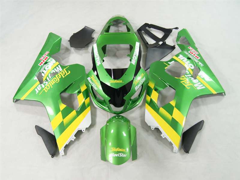 Motorcycle Fairings Kit - Green Movistar 2004-2005 Suzuki GSXR 600 750 Motorcycle Fairings | NS60405-33 Motorcycle Fairings Kit - Green Movistar 2004-2005 Suzuki GSXR 600 750 Motorcycle Fairings | NS60405-33