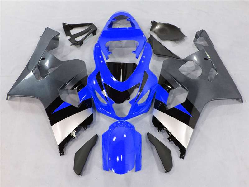 Motorcycle Fairings Kit - 2004-2005 Suzuki GSXR 600 750 Blue/Silver Fairings | NS60405-9