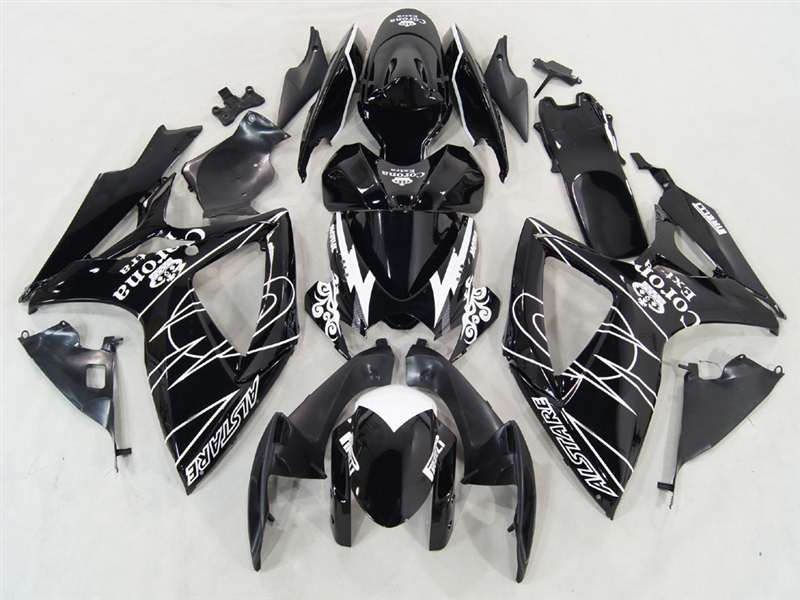 Motorcycle Fairings Kit - 2006-2007 Suzuki GSXR 600 750 Alstare Black Fairings | NS60607-23 Motorcycle Fairings Kit - 2006-2007 Suzuki GSXR 600 750 Alstare Black Fairings | NS60607-23