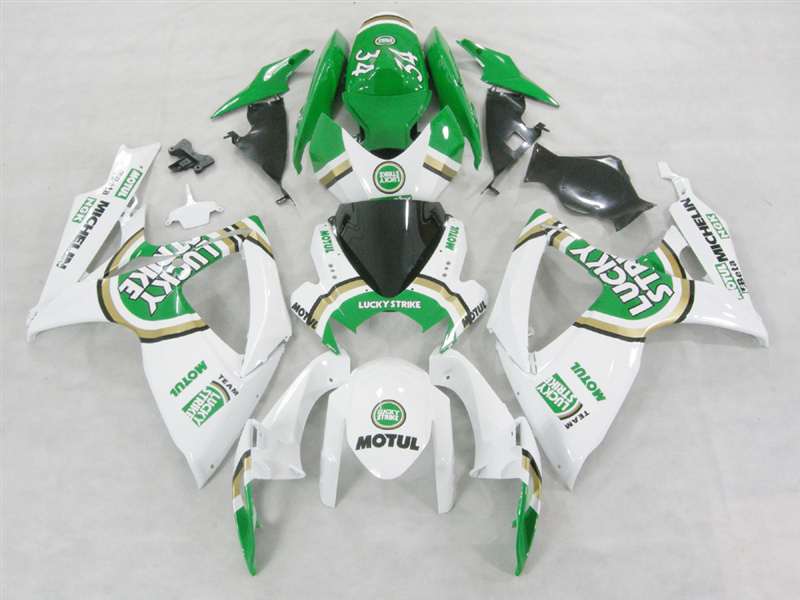 Motorcycle Fairings Kit - 2006-2007 Suzuki GSXR 600 750 Lucky Strike Green Fairings | NS60607-26 Motorcycle Fairings Kit - 2006-2007 Suzuki GSXR 600 750 Lucky Strike Green Fairings | NS60607-26