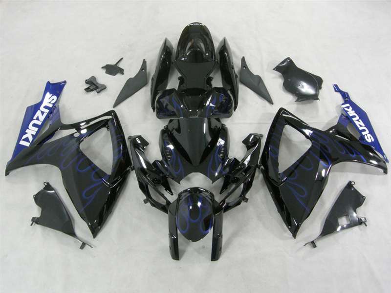 Motorcycle Fairings Kit - Blue Flames 2006-2007 Suzuki GSXR 600 750 Motorcycle Fairings | NS60607-46