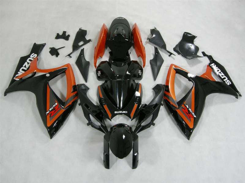 Motorcycle Fairings Kit - 2006-2007 Suzuki GSXR 600 750 Black/Orange Accents Fairings | NS60607-47 Motorcycle Fairings Kit - 2006-2007 Suzuki GSXR 600 750 Black/Orange Accents Fairings | NS60607-47