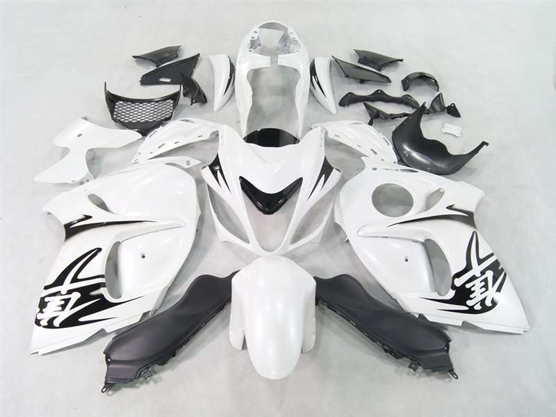 Motorcycle Fairings Kit - 2008-2020 Suzuki GSX1300R Hayabusa White/Black Accents Fairings | NSH0817-11 Motorcycle Fairings Kit - 2008-2020 Suzuki GSX1300R Hayabusa White/Black Accents Fairings | NSH0817-11